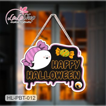 Bảng Treo Cửa Trang Trí Halloween Hình Cục Kẹo 50x40cm