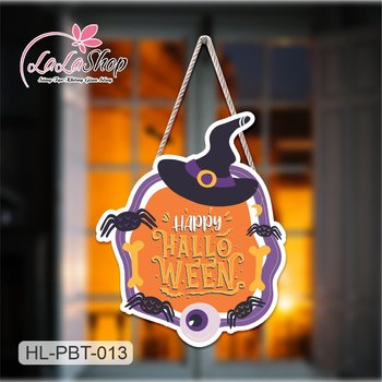 Bảng Treo Cửa Trang Trí Halloween Hình Con Nhện 50x40cm
