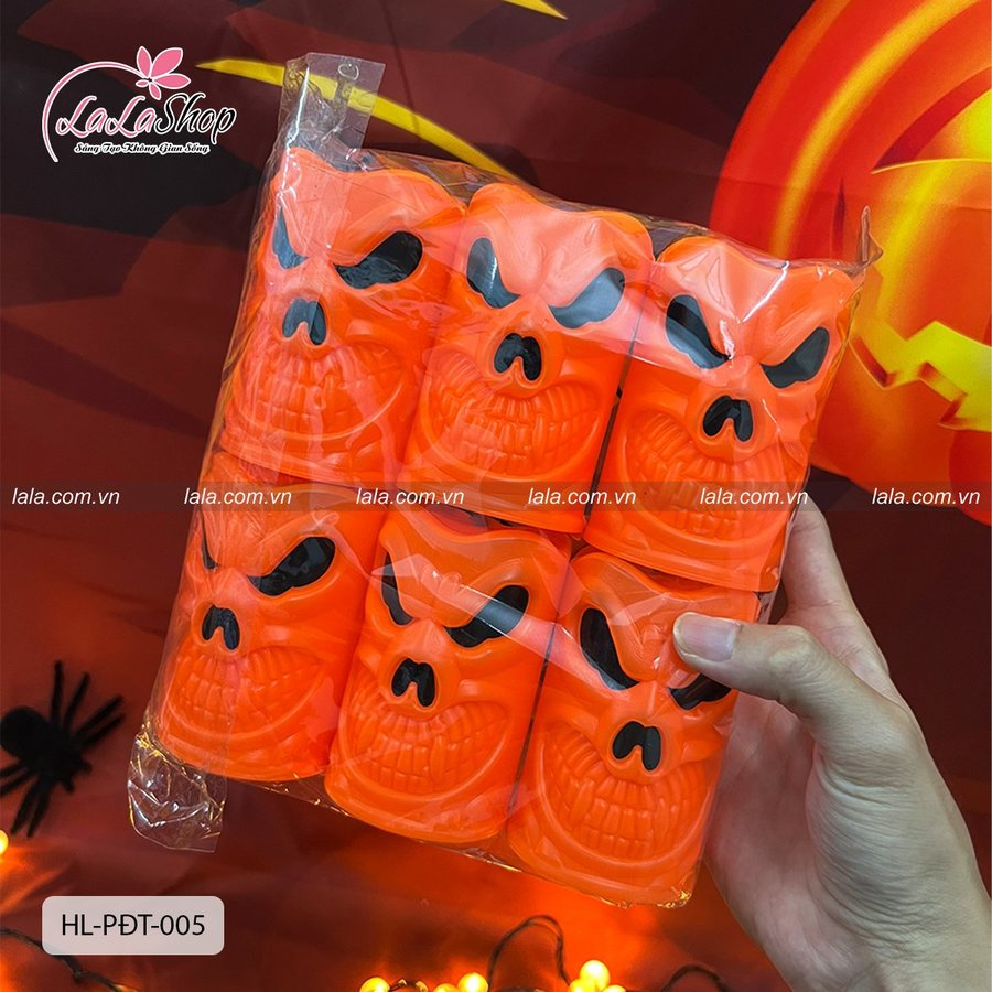 set 6 đồ treo trang trí Halloween Ngọn Nến Ma Quái Màu Cam