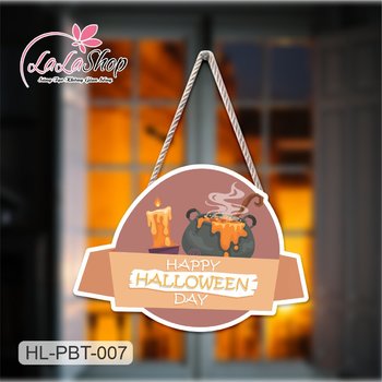 Bảng Treo Cửa Trang Trí Halloween Hình Nến 50x35cm