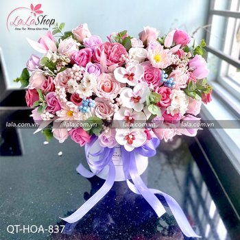 Hộp Hoa Sáp Thơm Cao Cấp Để Bàn