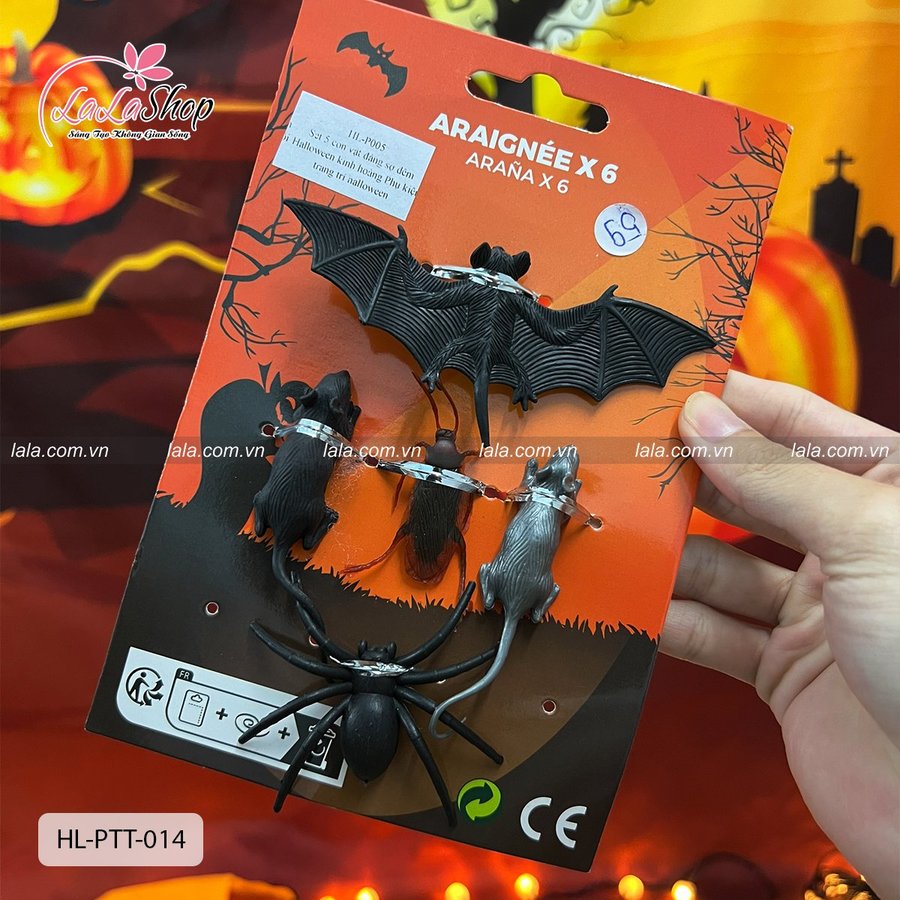 Set 5 con vật đáng sợ đêm Halloween kinh hoàng Phụ kiện trang trí halloween