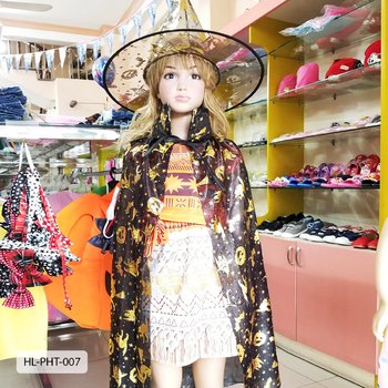 Phụ Kiện Hóa Trang Halloween Áo Choàng Họa Tiết Bí Ngô Và Phủ Thủy không kèm nón