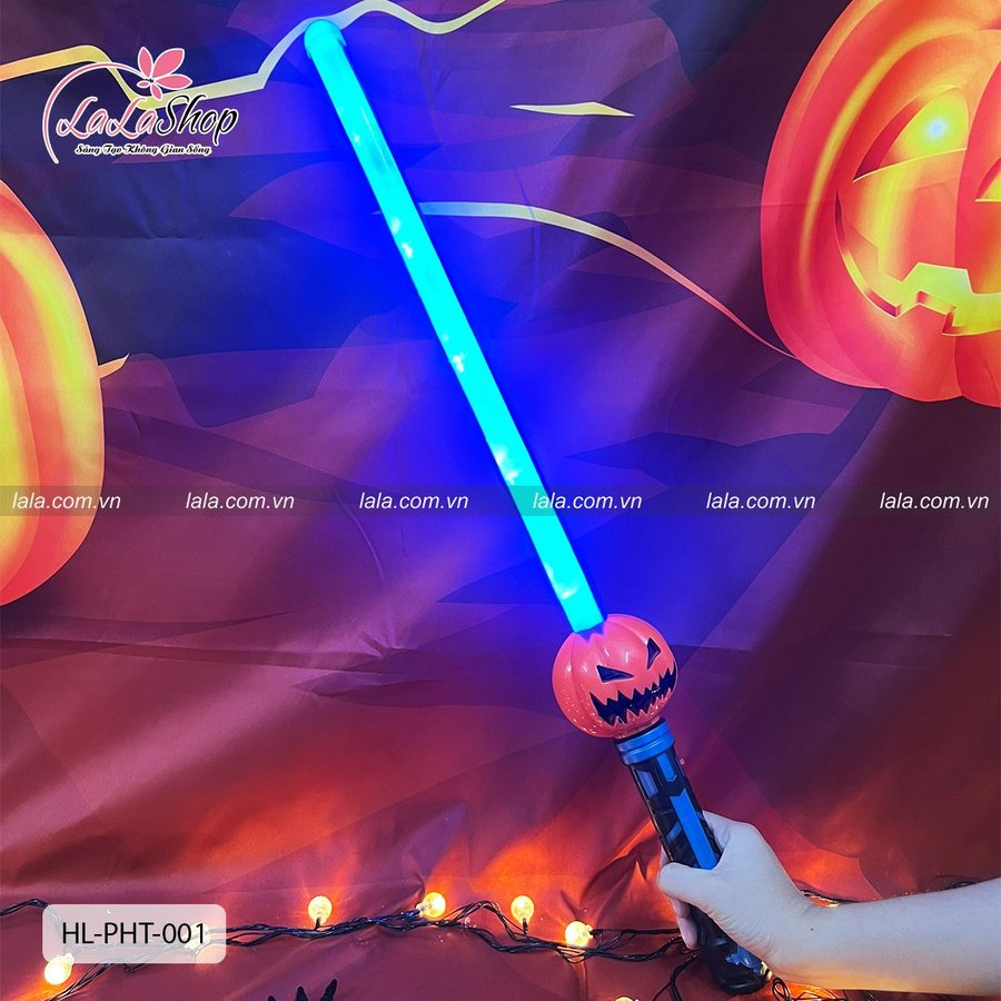 Phụ Kiện Trang Trí Halloween Kiếm Bí Ngô Xanh Có Đèn