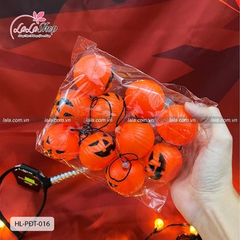 Set 10 quả bí ngô treo trang trí Halloween