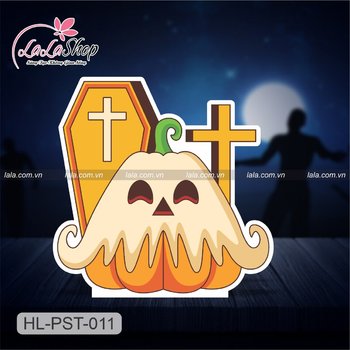 Standee Trang Trí Halloween Bia Mộ Và Bí Ngô