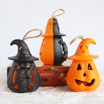 Đèn Bí Ngô 2 mặt có đèn sáng siêu xinh Halloween mẫu 2 (1 chiếc)