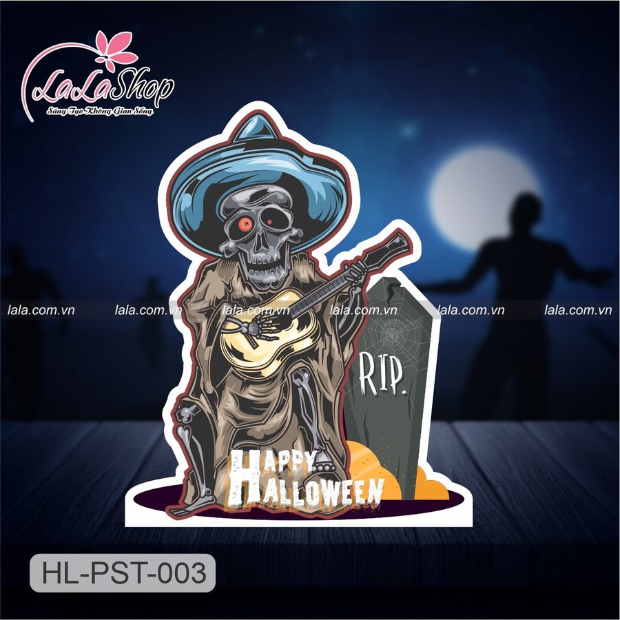 Standee trang trí halloween thần chết chơi đàn