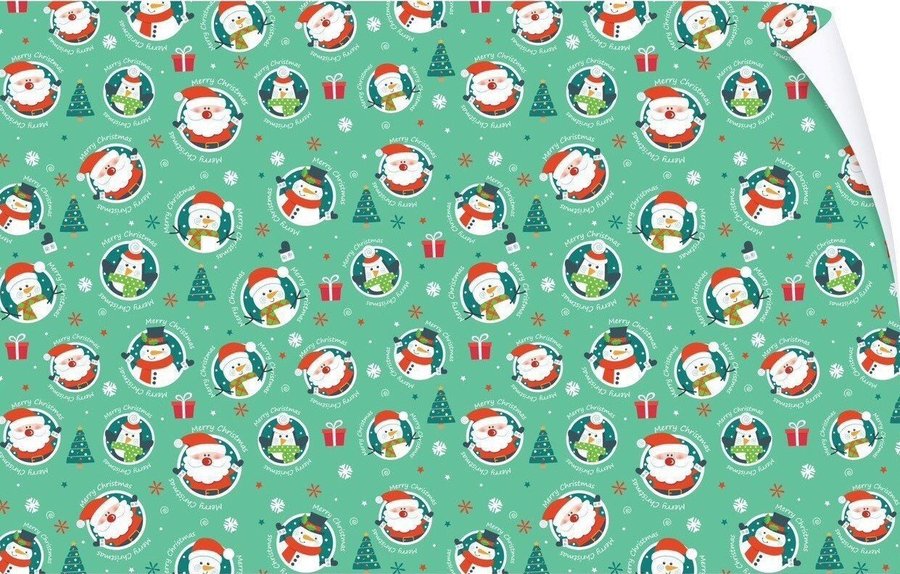 Set 5 Giấy Gói Quà Hình Ông Già Noel Và Người Tuyết