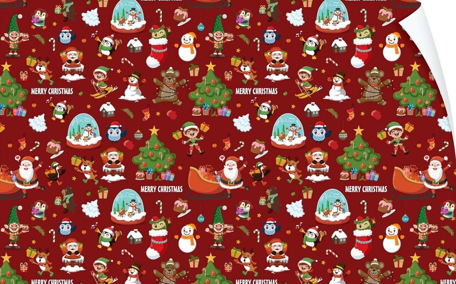 Set 5 Giấy Gói Quà Họa Tiết Merry Christmas