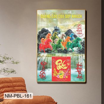 Lịch Tết Tranh Tráng Gương Treo Tường Mã Đáo Thành Công Mẫu 1