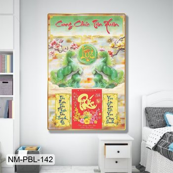 Lịch Tết Tranh Tráng Gương Treo Tường Cung Chúc Tân Xuân Mẫu 1