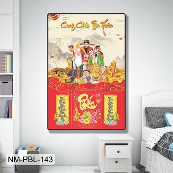 Lịch Tết Tranh Tráng Gương Treo Tường Cung Chúc Tân Xuân Mẫu 2