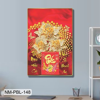 Lịch Tết Tranh Tráng Gương Treo Tường Hoa Trắng Khoe Sắc Rực Rỡ