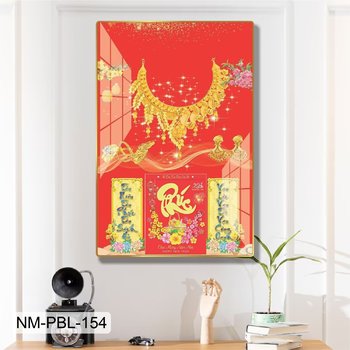 Lịch Tết Tranh Tráng Gương Treo Tường Trang Sức Tài Lộc