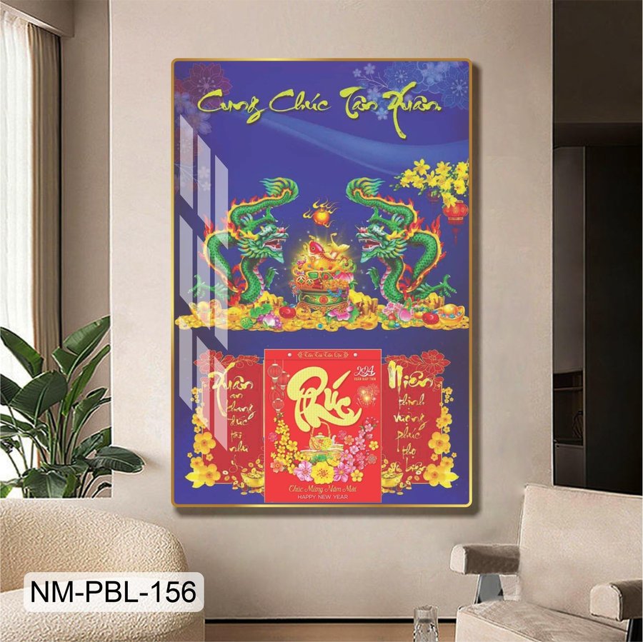 Lịch Tết Tranh Tráng Gương Treo Tường Cung Chúc Tân Xuân Thịnh Vượng