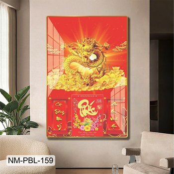 Lịch Tết Tranh Tráng Gương Treo Tường Rồng Vàng Mẫu 3