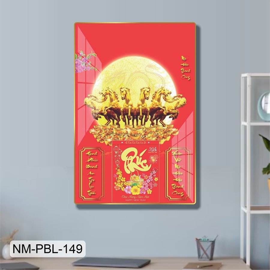 Lịch Tết Tranh Tráng Gương Treo Tường Mã Đáo Thành Công Mẫu 3