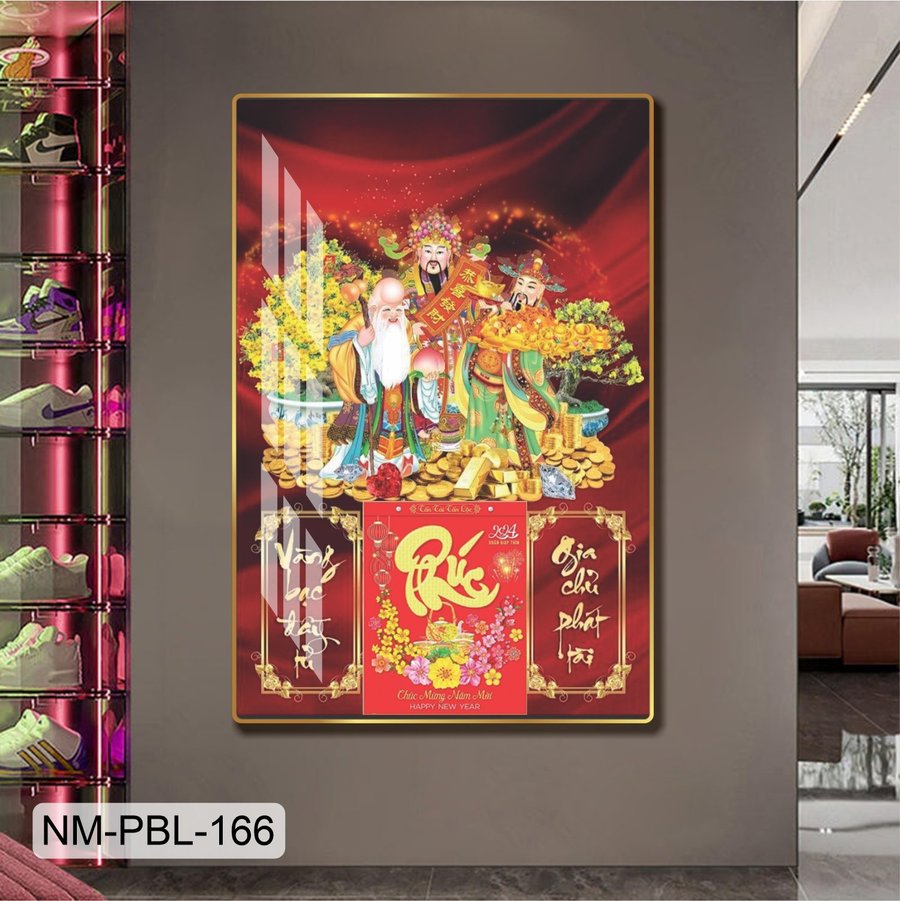 Lịch Tết Tranh Tráng Gương Treo Tường Thần Tài Mẫu 7