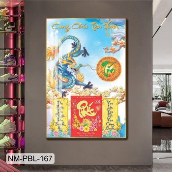 Lịch Tết Tranh Tráng Gương Treo Tường Cung Chúc Tân Xuân Mẫu 5