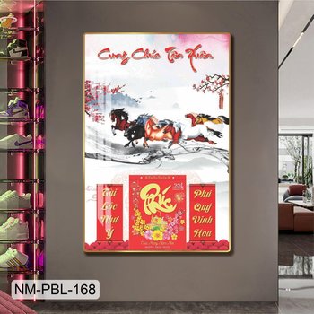 Lịch Tết Tranh Tráng Gương Treo Tường Cung Chúc Tân Xuân Mẫu 6