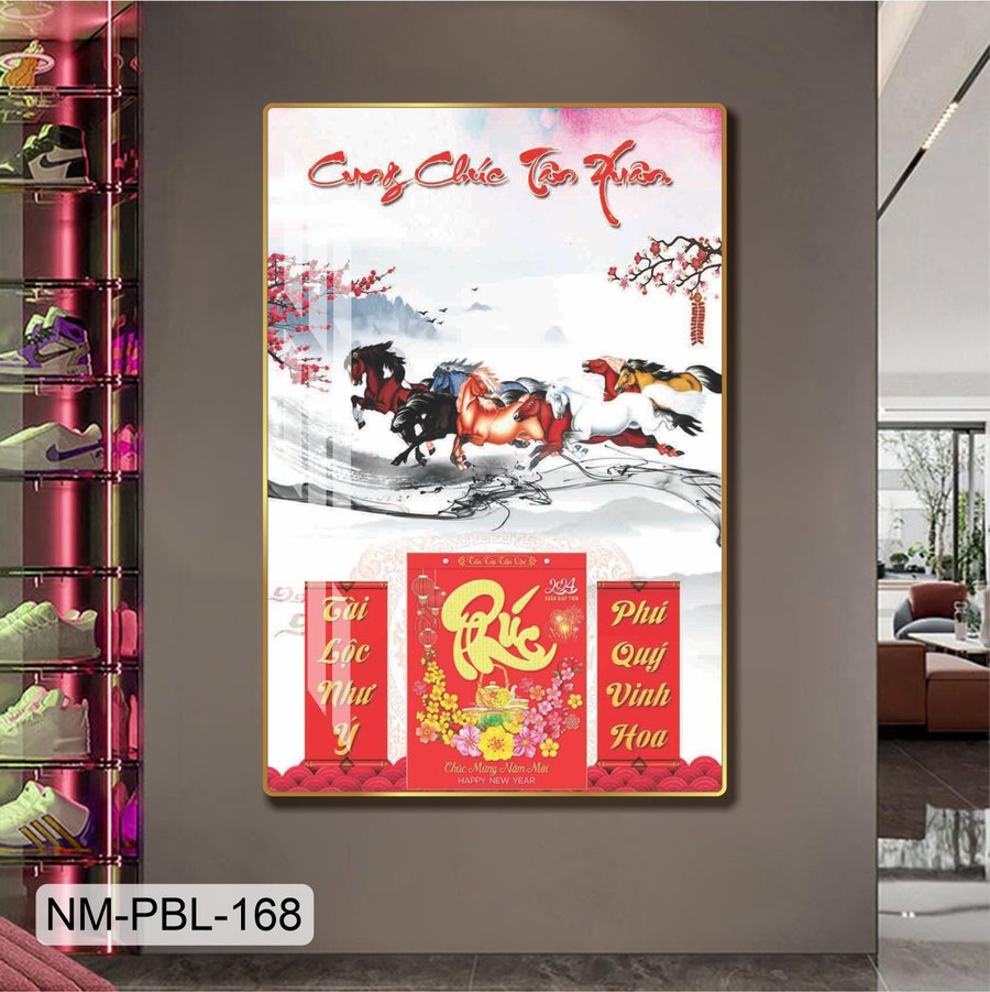 Lịch Tết Tranh Tráng Gương Treo Tường Cung Chúc Tân Xuân Mẫu 6