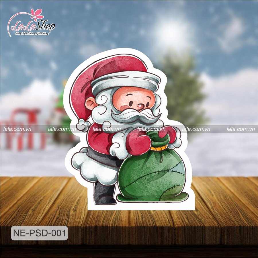 Standee trang trí Noel ông già Noel tặng quà