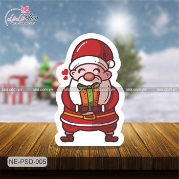 Standee trang trí Noel ông già Noel tặng quà mẫu 3