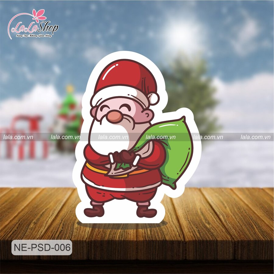 Standee trang trí Noel ông già Noel tặng quà mẫu 4