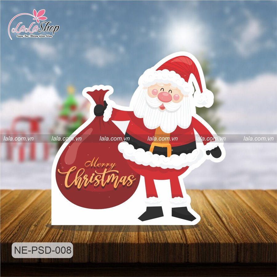 Standee Trang Trí Noel Ông Già Noel Tặng Quà Mẫu 1