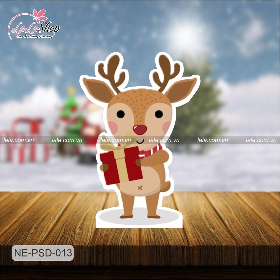 Standee Trang Trí Noel Tuần Lộc Tặng Quà