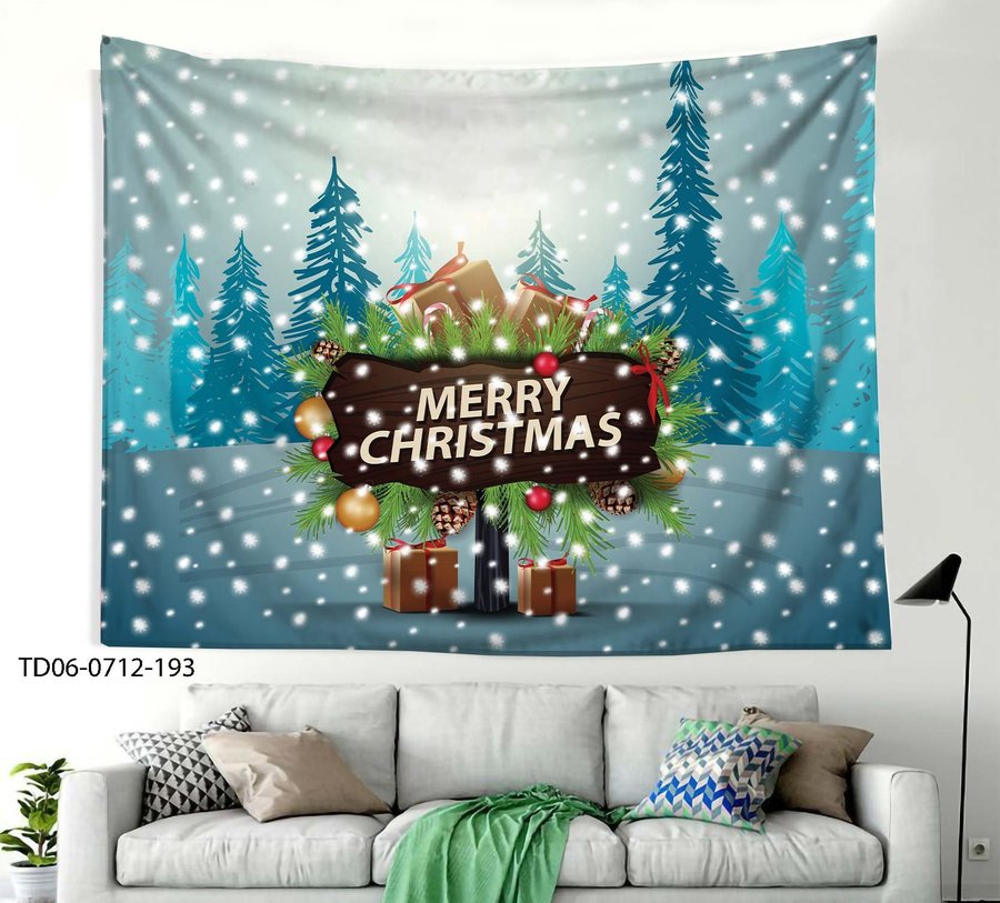 Tranh Vải Treo Tường Trang Trí Cây Thông Noel