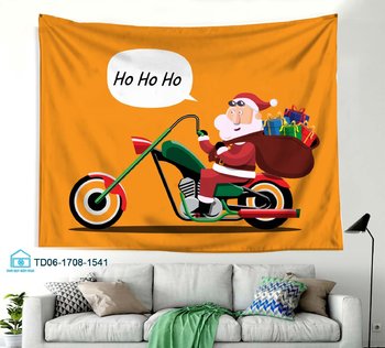 Tranh Vải Treo Tường Trang Trí Ông Già Noel Tặng Quà