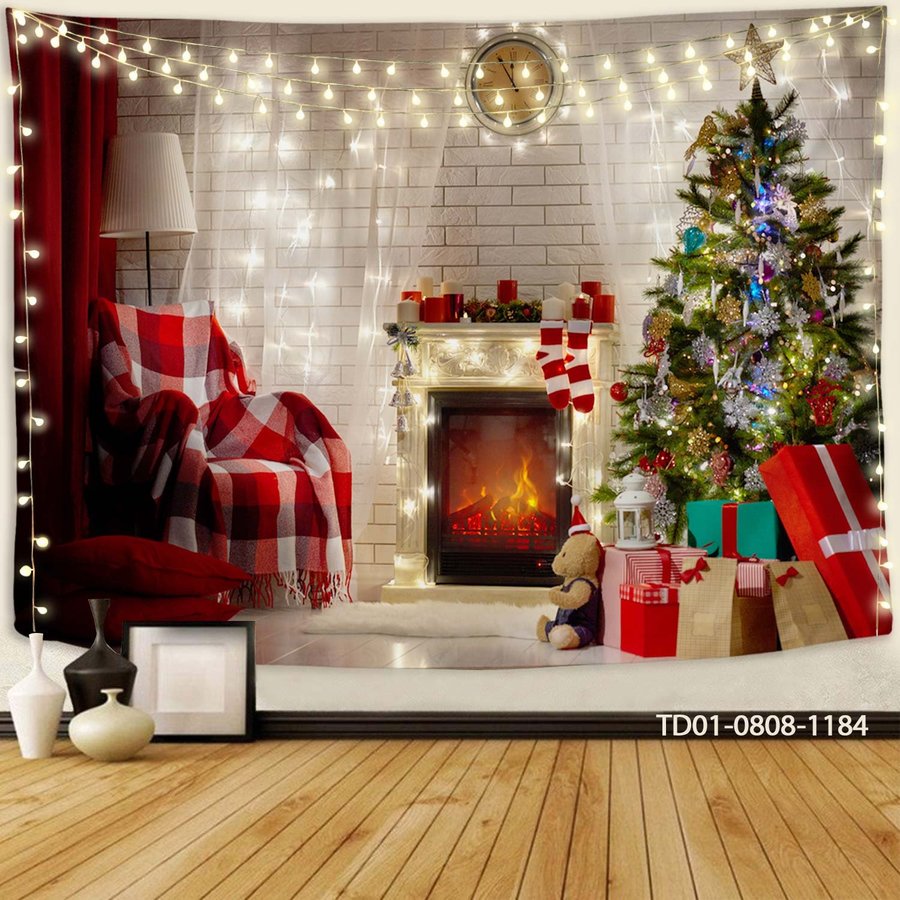 Tranh Vải Treo Tường Trang Trí Cây Thông Noel Mẫu 6