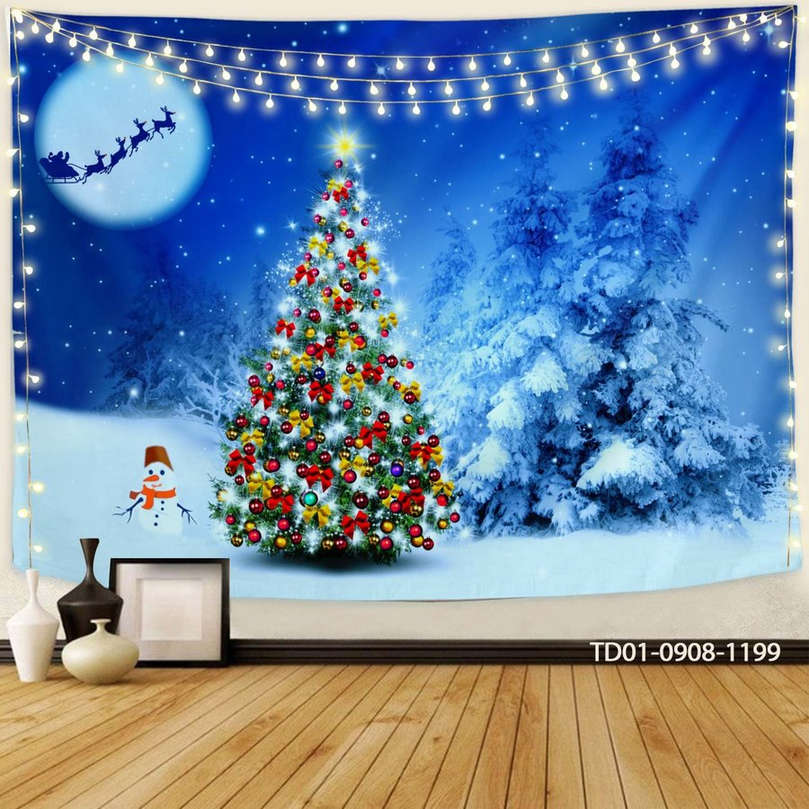 Tranh Vải Treo Tường Trang Trí Cây Thông Noel Mẫu 13