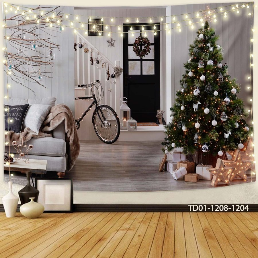 Tranh Vải Treo Tường Trang Trí Cây Thông Noel Mẫu 16