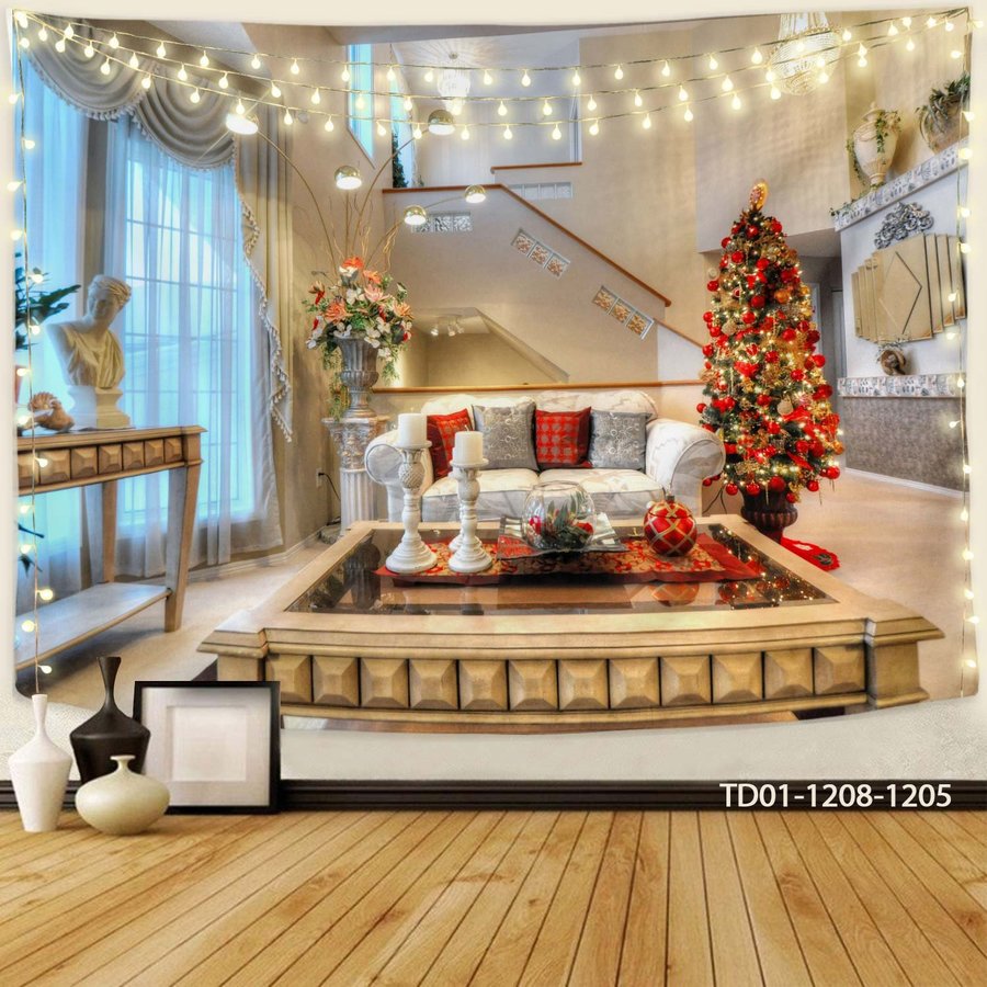 Tranh Vải Treo Tường Trang Trí Cây Thông Noel Mẫu 17