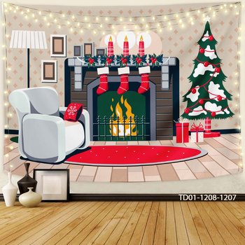 Tranh Vải Treo Tường Trang Trí Cây Thông Noel Mẫu 19