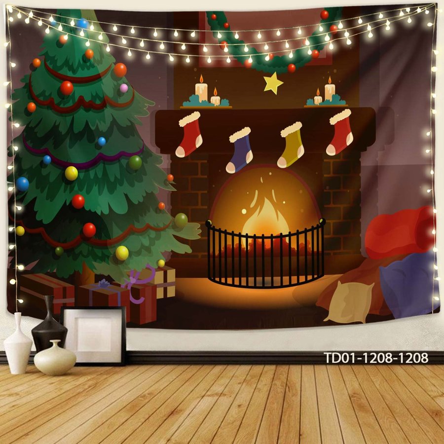 Tranh Vải Treo Tường Trang Trí Cây Thông Noel Mẫu 20