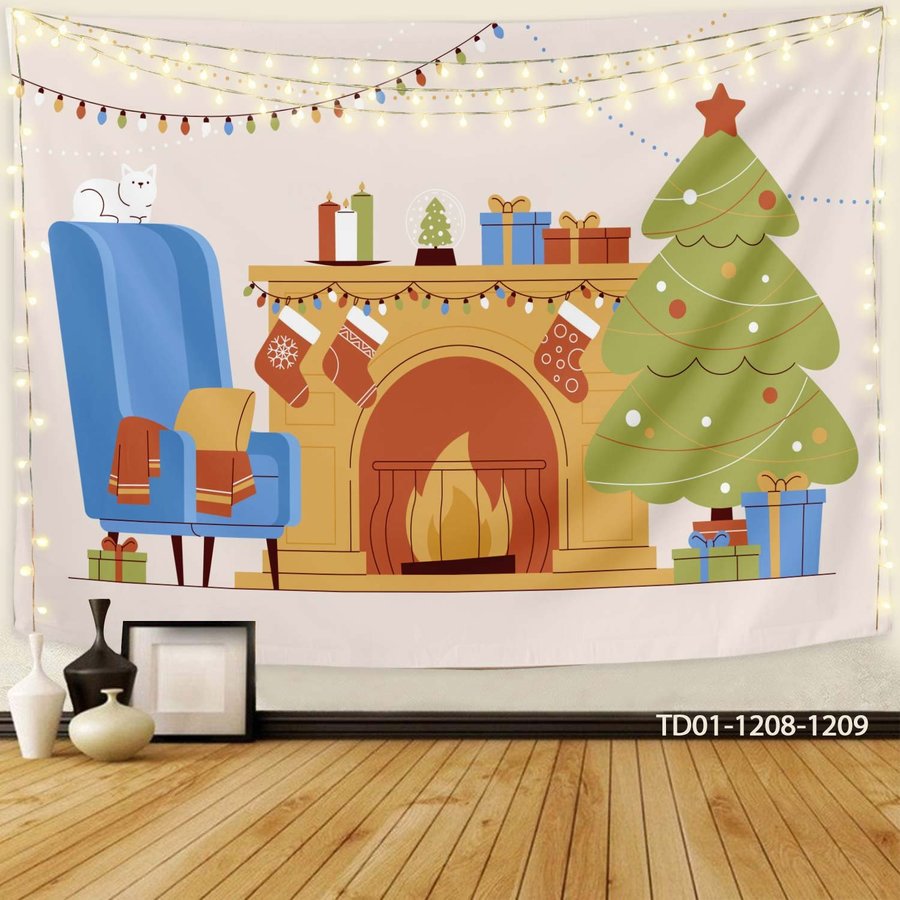 Tranh Vải Treo Tường Trang Trí Cây Thông Noel Mẫu 21