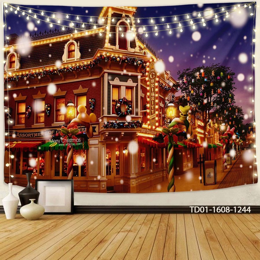 Tranh Vải Treo Tường Trang Trí Noel Ngôi Nhà Trong Tuyết Mẫu 6