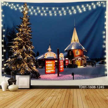 Tranh Vải Treo Tường Trang Trí Noel Ngôi Nhà Trong Tuyết Mẫu 7