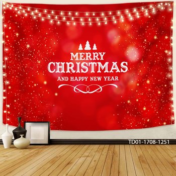 Tranh Vải Treo Tường Trang Trí Noel Merry Christmas & Happy New Year Mẫu 6