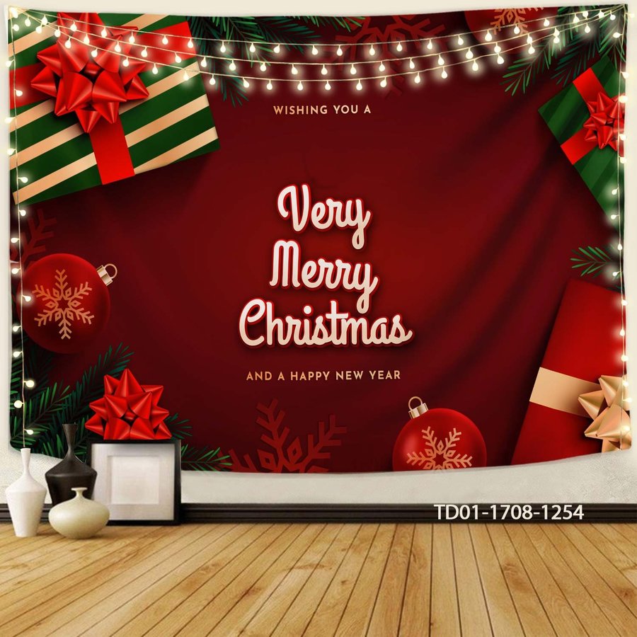 Tranh Vải Treo Tường Trang Trí Noel Merry Christmas & Happy New Year Mẫu 8