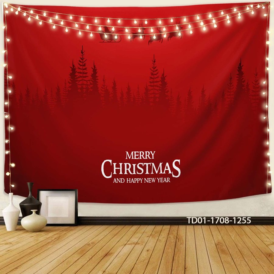 Tranh Vải Treo Tường Trang Trí Noel Merry Christmas & Happy New Year Mẫu 9