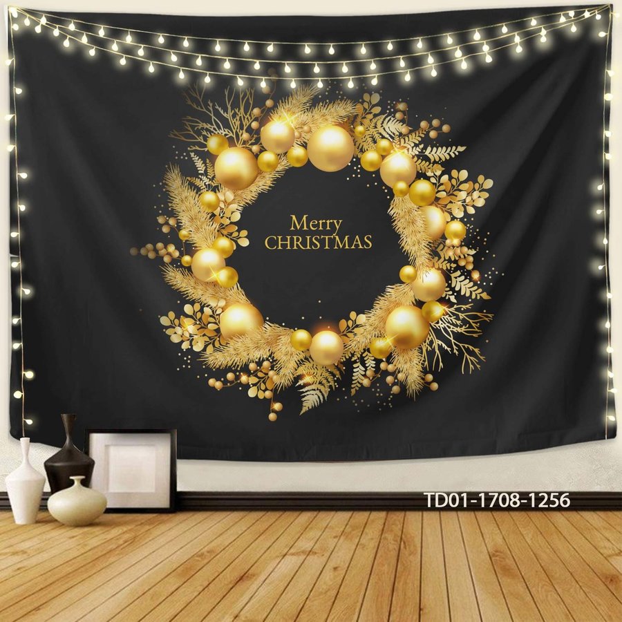 Tranh Vải Treo Tường Trang Trí Noel Vòng Nguyệt Quế Mẫu 8