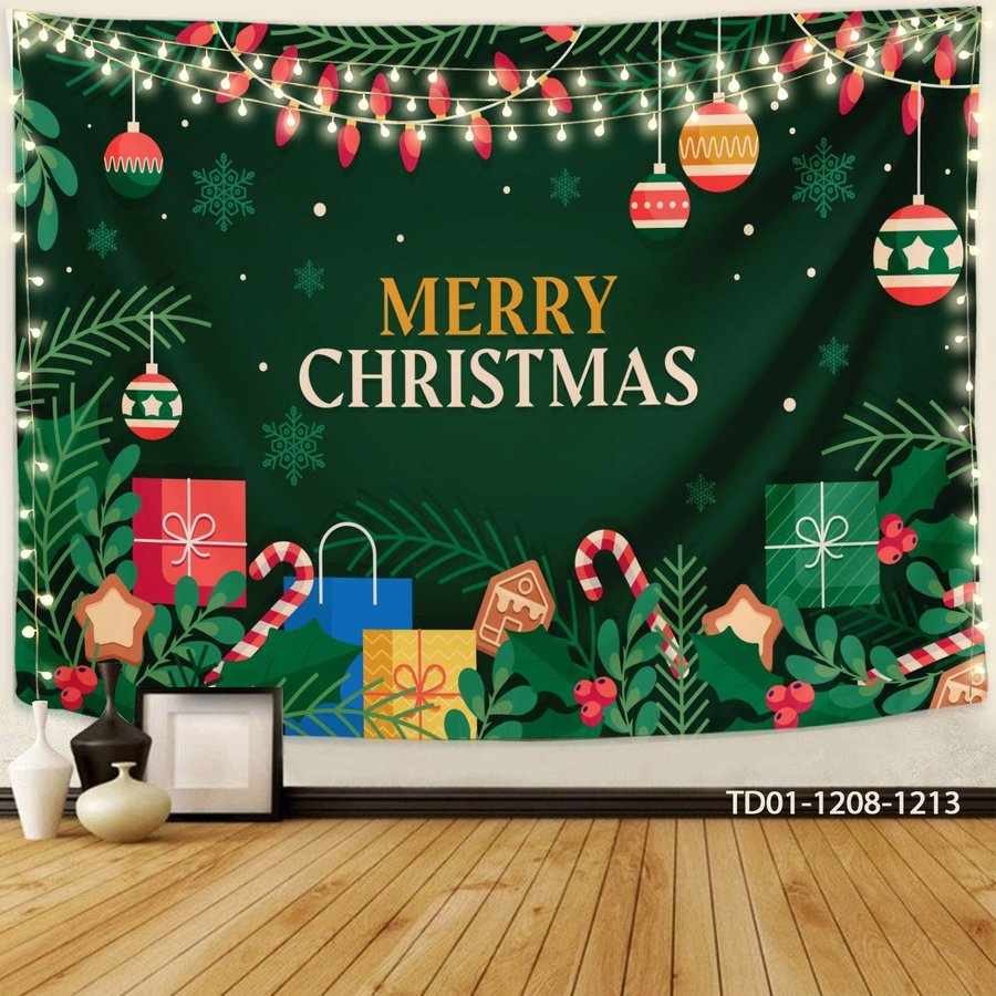 Tranh Vải Treo Tường Trang Trí Noel Merry Christmas Mẫu 5