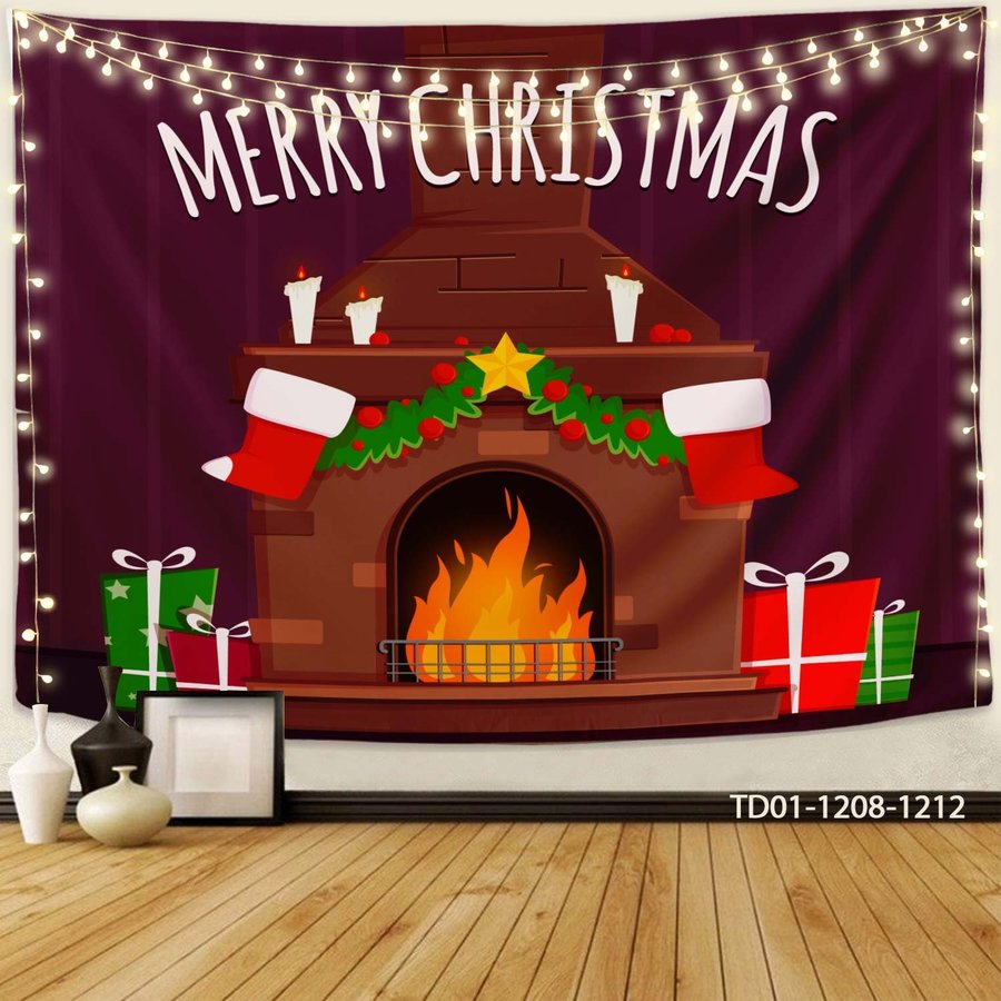 Tranh Vải Treo Tường Trang Trí Noel Merry Christmas Mẫu 6