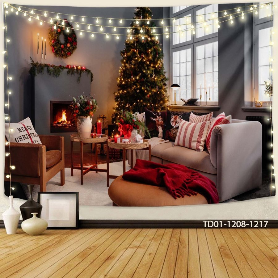 Tranh Vải Treo Tường Trang Trí Noel Cây Thông Noel