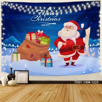 Tranh Vải Treo Tường Trang Trí Ông Già Noel Tặng Quà Mẫu 2